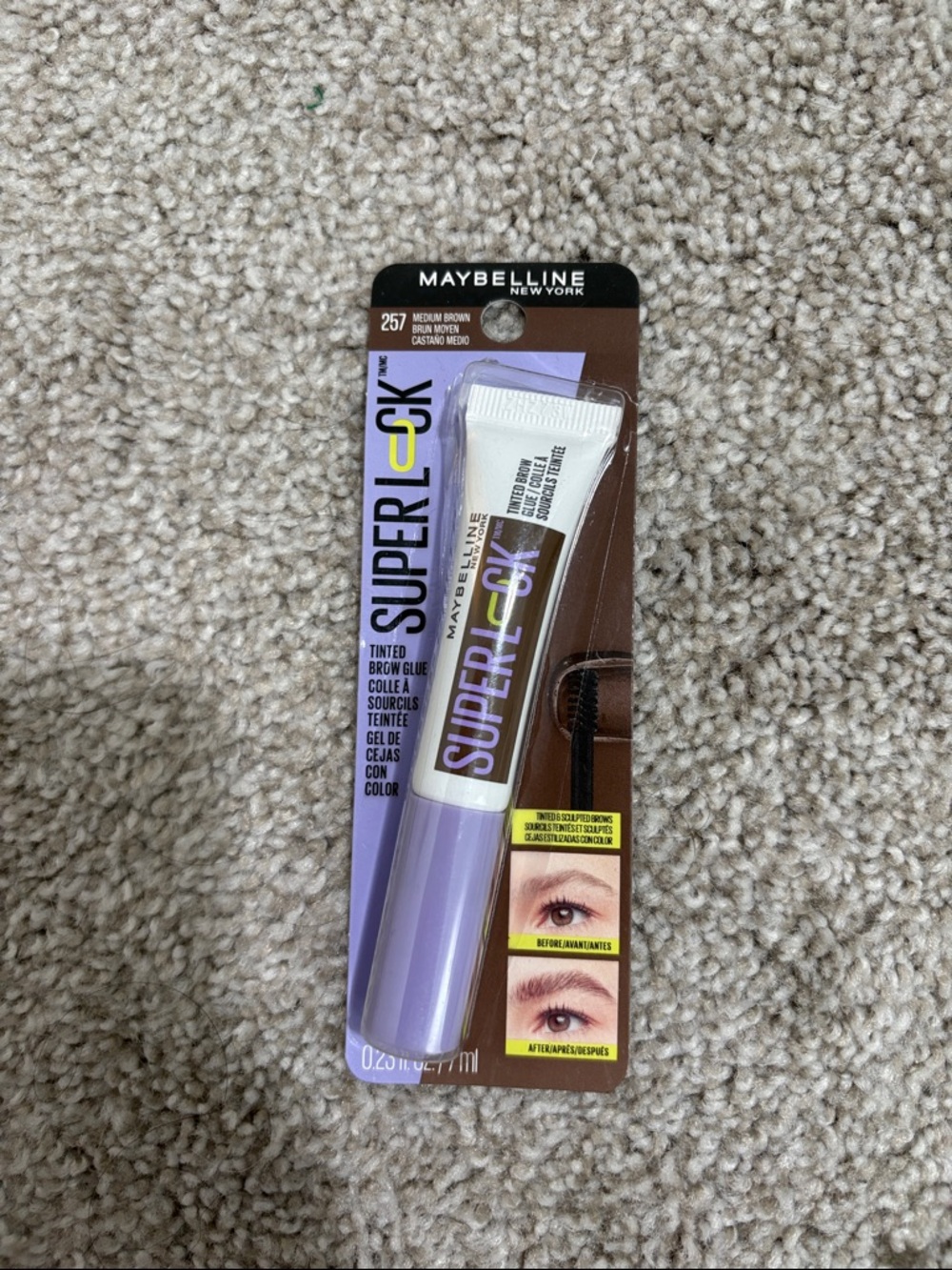 Maybelline SuperLock Tinted Brow Glue in medium Brown